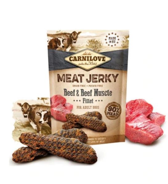 Carnilove Jerky Snack Beef & Beef Muscle Fillet Dog Treats 100G-1