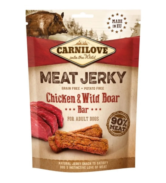 Carnilove Jerky Snack Chicken & Wild Boar Bar Dog Treats 100G