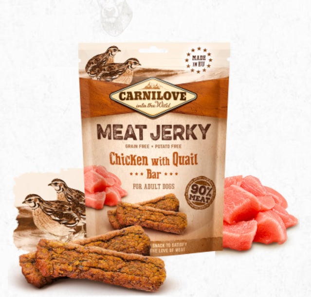 Carnilove Jerky Snack Chicken with Quail Bar Dog Treats 100G-2