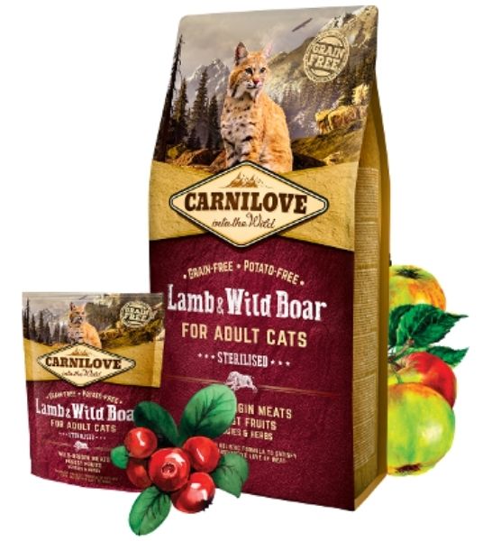 Carnilove Lamb & Wild Boar Adult Dry Cat Food 2KG-3