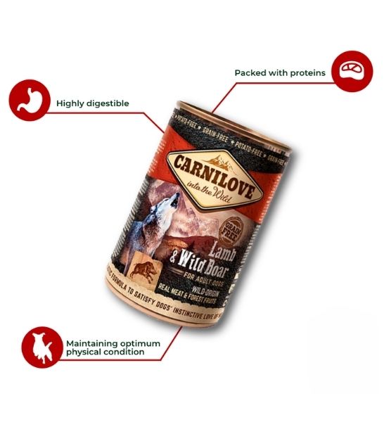 Carnilove Lamb & Wild Boar for Adult Dog Wet Food 400G-5