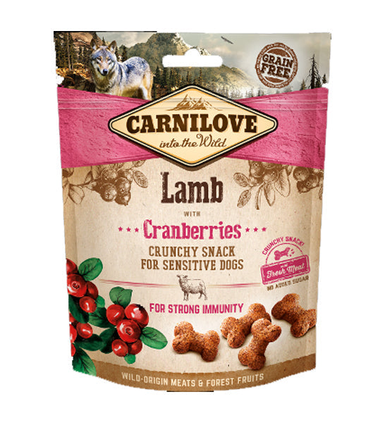 Carnilove Lamb with Cranberries Crunchy Snack for Sensitive Dog Treats 200G