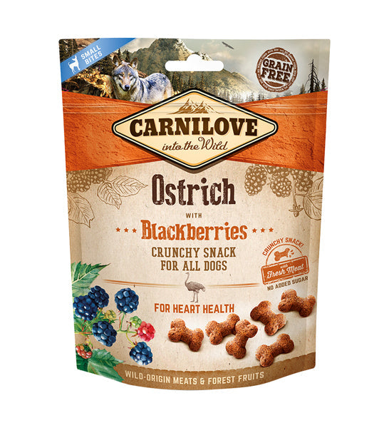 Carnilove Ostrich with Blackberries Crunchy Snack Dog Treats 200G