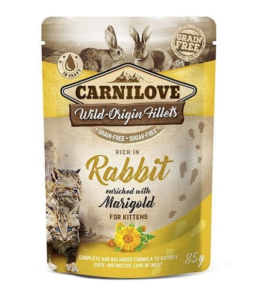 Carnilove Rabbit Enriched with Marigold Kitten Wet Food 85G-1
