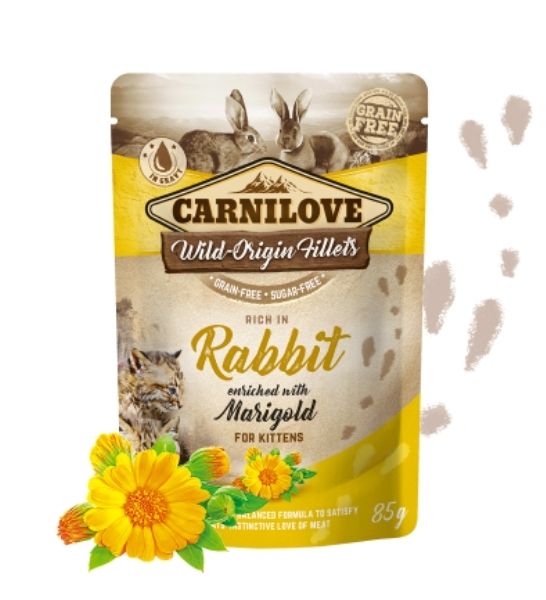 Carnilove Rabbit Enriched with Marigold Kitten Wet Food 85G-3