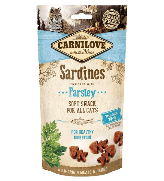 Carnilove Sardine Enriched with Parsley Soft Snack Cat Treats 50G-1