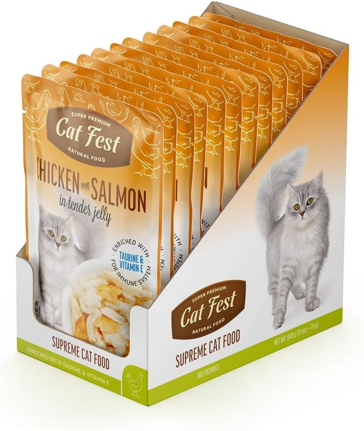 Cat Fest Chicken With Salmon In Tender Jelly For Cats-1