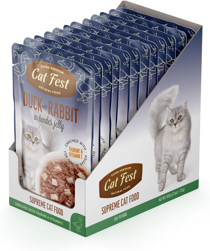 Cat Fest Super Premium Duck with Rabbit in Tender Jelly-1