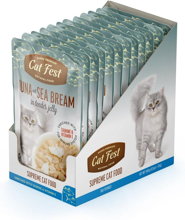 Cat Fest Tuna With Sea Bream In Tender Jelly For Cats-1