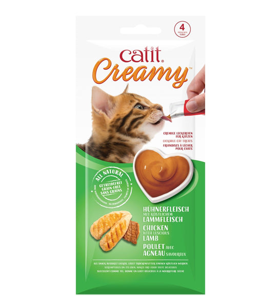 Catit Creamy Lickable Chicken with Lamb Cat Treats 40G