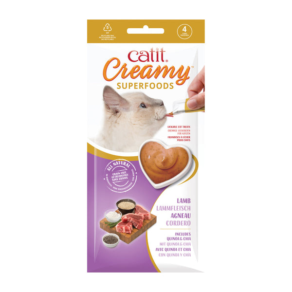 Catit Creamy Superfood Lamb Recipe with Quinoa & Chia Treats 4x10g-1