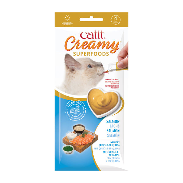 Catit Creamy Superfood Salmon Recipe with Quinoa & Spirulina Treats 4x10g-1