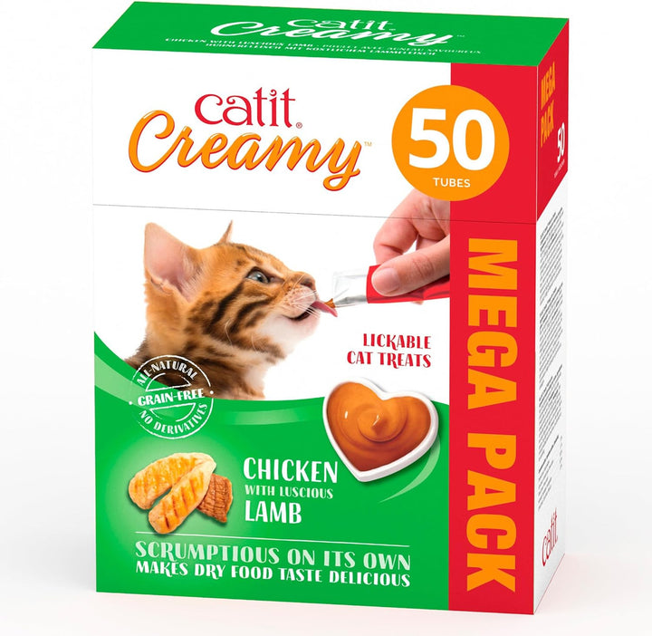 
Catit Creamy Treats Mega Pack Chicken with Lamb, 50 tubes/box