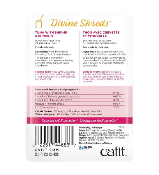 Catit Divine Shreds Tuna with Prawns & Pumpkin Wet Cat Food 75G-3