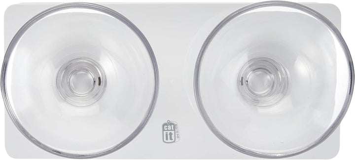Catit Style 2-Bowl Glass Diner Set for Pets-3