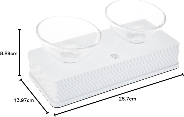 Catit Style 2-Bowl Glass Diner Set for Pets-4