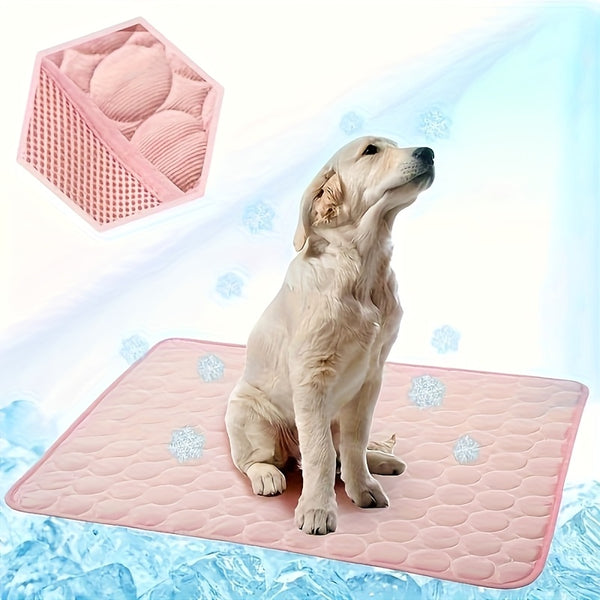 Cooling Pad for Dogs & Cats- Ice-Sliky Breathable Polyester Fabric-1