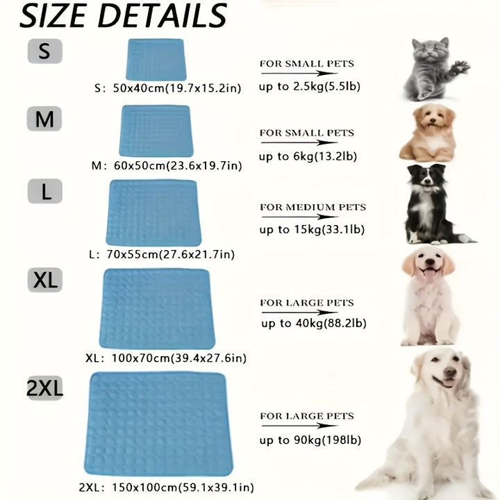 Cooling Pad for Dogs & Cats- Ice-Sliky Breathable Polyester Fabric-2
