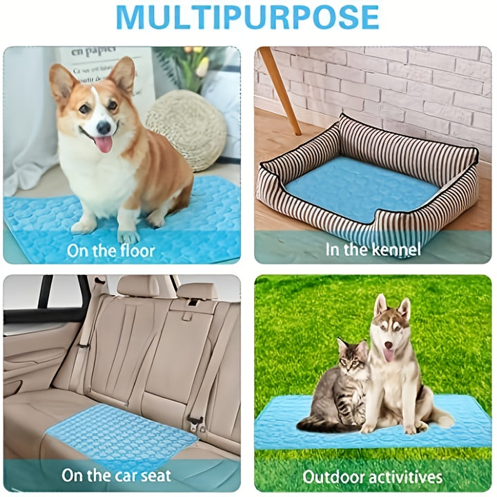 Cooling Pad for Dogs & Cats- Ice-Sliky Breathable Polyester Fabric-2