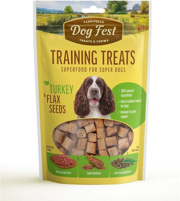 Dog Fest Training Treats Turkey & Flax Seeds