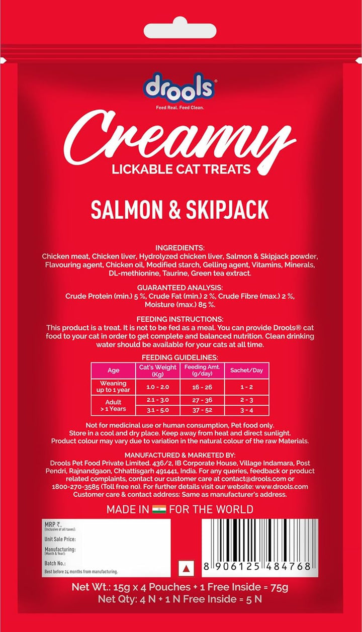  Drools Creamy Lickable Cat Treats, Salmon & Skipjack-2
