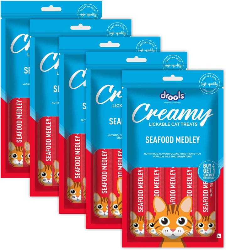 Drools Creamy Lickable Cat Treats, Seafood Medly-1