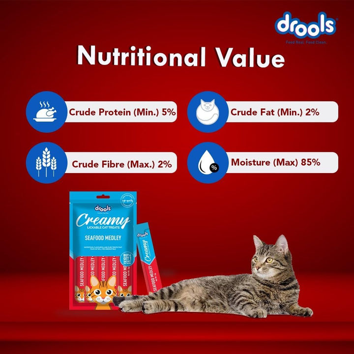 Drools Creamy Lickable Cat Treats, Seafood Medly-4
