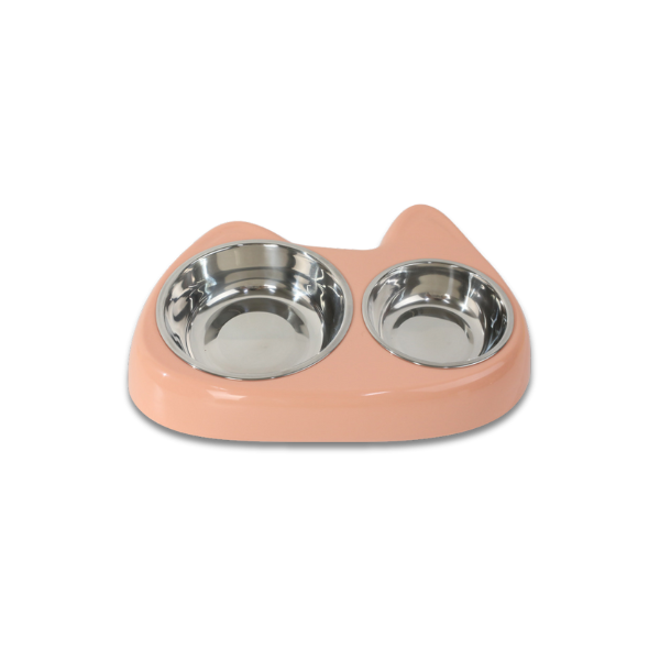 Dual Pets Bowls-Pink