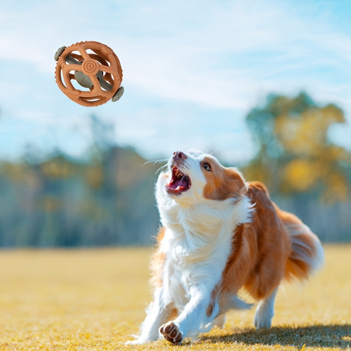 Durable Silicone Interactive Pet Ring Toy with Bells-4