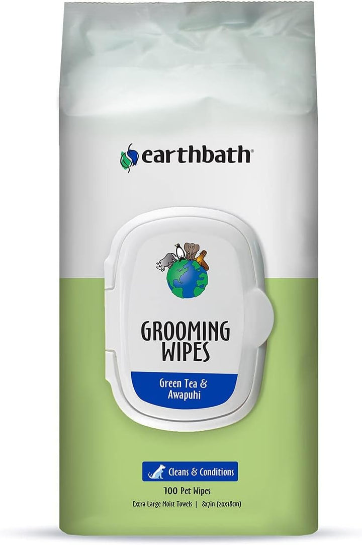 Earthbath Grooming Wipes Green Tea & Awapuhi for Dogs