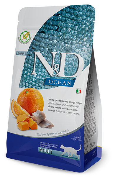 Farmina N&D Ocean Herring Pumpkin & Orange Recipe Cat Dry Food - 1.5KG