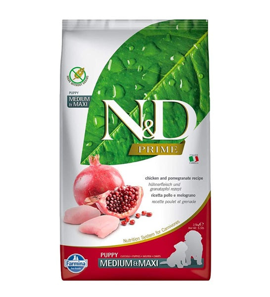 Farmina N&D Prime Chicken&Pomegrante Puppy Medium&Maxi Dry Food 2.5KG