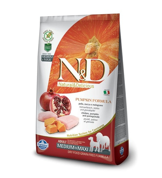 Farmina N&D Pumpkin Chicken&Pomegranate Adult Medium&Maxi Dog Dry Food 2.5KG