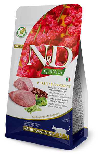 Farmina N&D Quinoa with Lamb Weight Management Cat Dry Food - 1.5KG-1