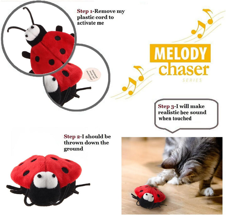 GiGwi Bee Melody Chaser-Red/Black-1