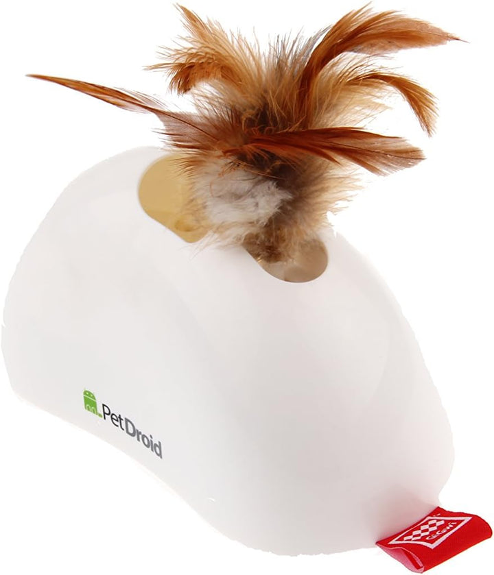 GiGwi Feather Hider Pet Droid, White/Brown-2
