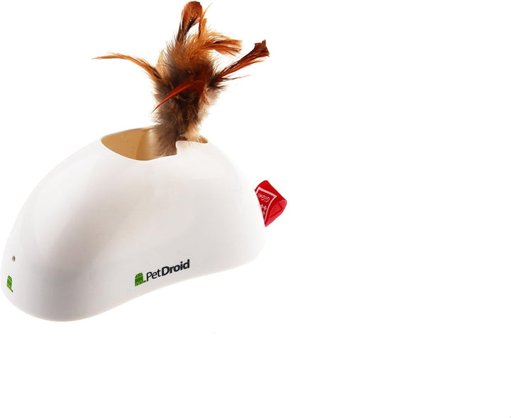 GiGwi Feather Hider Pet Droid, White/Brown-3