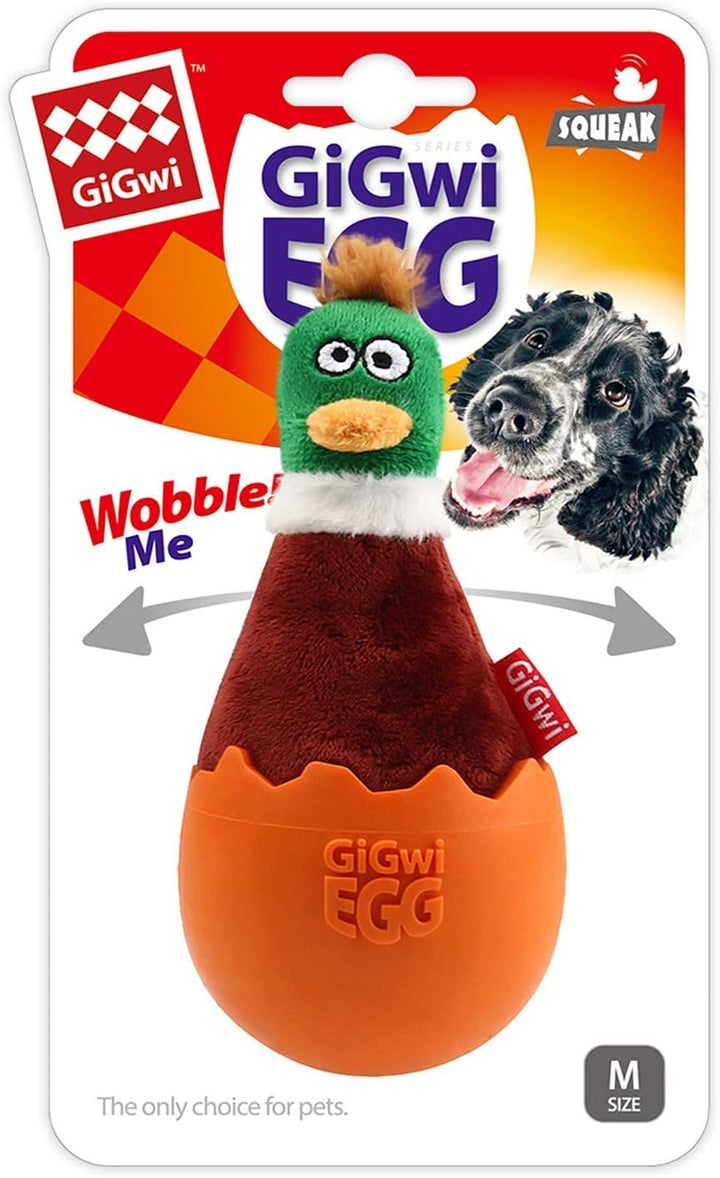  Gigwi Dog Toy Squeaker Egg Wobble Duck Medium-1
