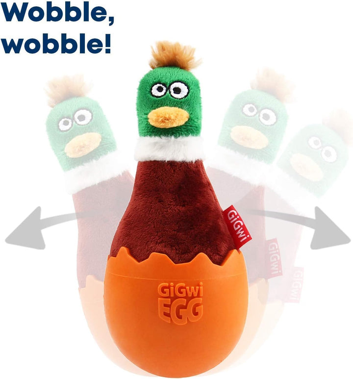  Gigwi Dog Toy Squeaker Egg Wobble Duck Medium-2