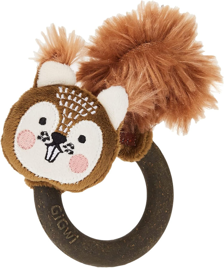 Gigwi Toy Squirrel Catch & Scratch Eco line with Slivervine Ring-2
