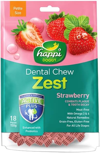 Happi Doggy Dental Chew Zest-Strawberry-1