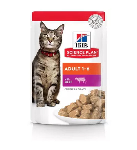 Hill's Science Plan Adult Wet Cat Food Beef Pouches 85G-2