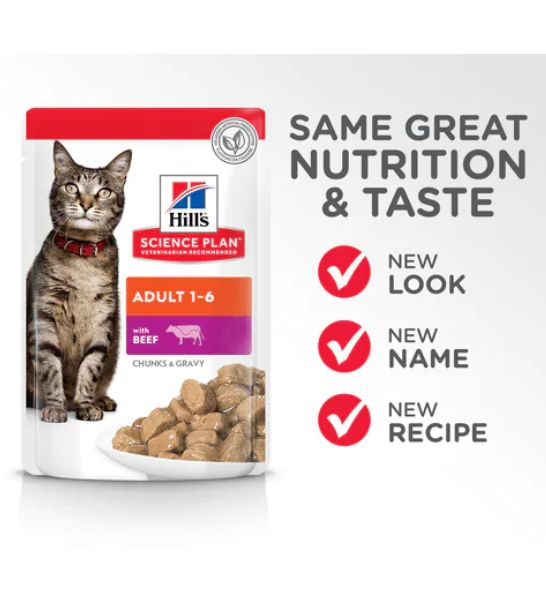 Hill's Science Plan Adult Wet Cat Food Beef Pouches 85G-3
