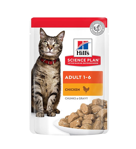 Hill's Science Plan Adult Wet Cat Food Chicken Pouches 85G-1