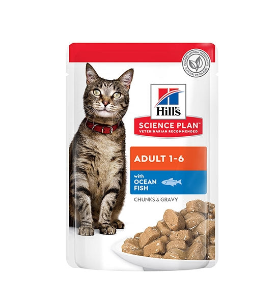 Hill's Science Plan Adult Wet Cat Food Ocean Fish Pouches 85G-1