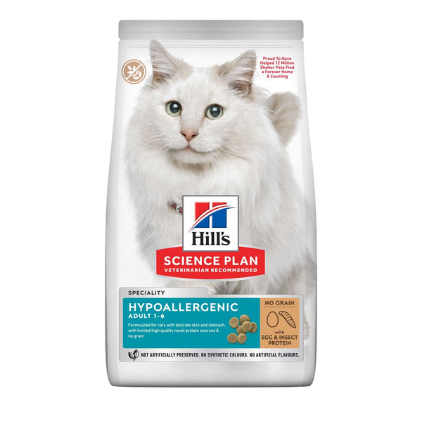 Hill's Science Plan Hypoallergenic No Grain Egg & Insect Protein Adult Dry Cat Food 1.5KG-1
