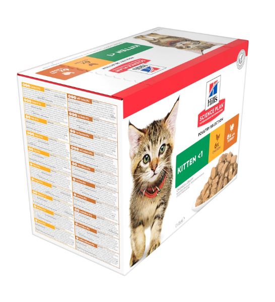Hill's Science Plan Kitten Chicken and Turkey Multipack Chunks in Gravy 85G-2