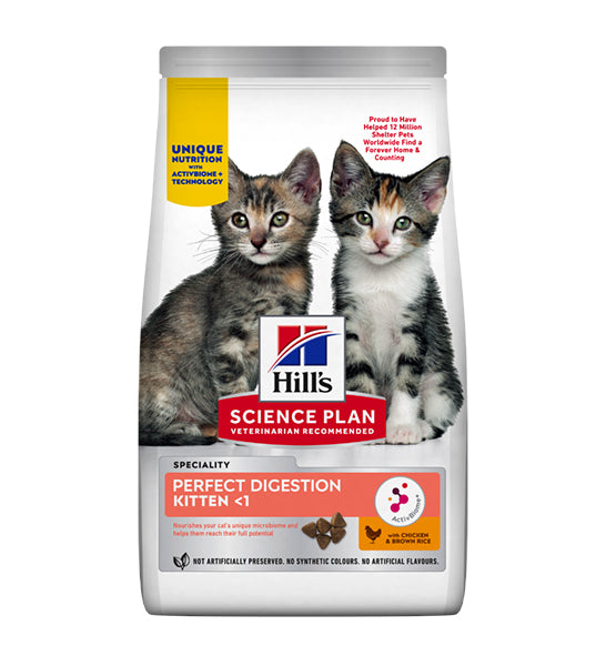 Hill's Science Plan Perfect Digestion Chicken with Brown Rice Kitten Dry Food-1