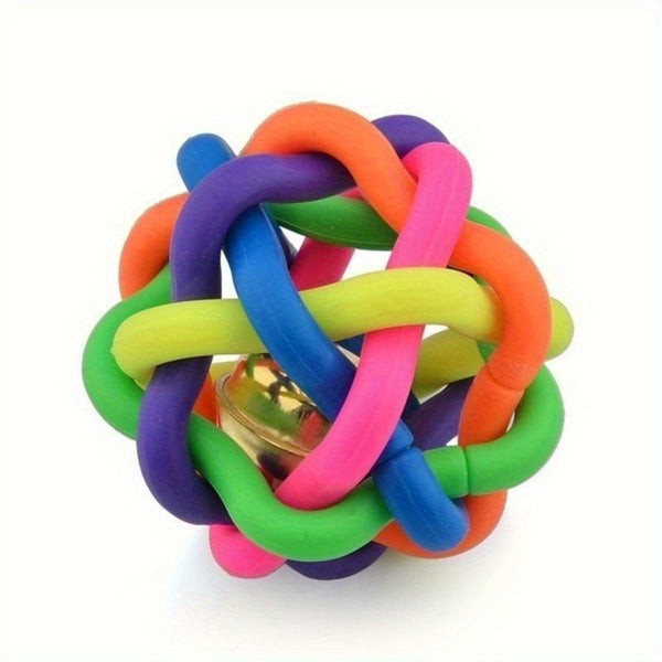 Interactive Rubber Braided Pet Toy Ball-1