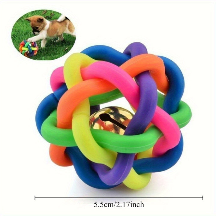 Interactive Rubber Braided Pet Toy Ball-2